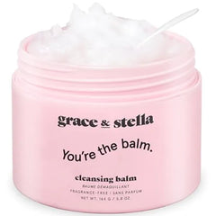 grace & stella Makeup Remover Cleansing Balm Hydrating Facial Cleanser with Vitamin E for Soft, Nourished Skin Melt Stubborn Waterproof Make Up, Mascara, Eye Liner Vegan Skincare