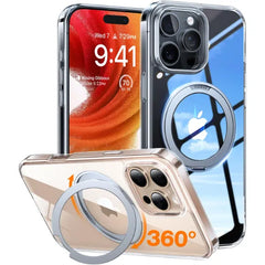 TORRAS Upgraded 360 Rotatable Magnetic Ring for iPhone 16 Pro Max & 17 Pro Max Case, Fit for MagSafe with Stand Ring Holder, Mil-Grade Shockproof Translucent for iPhone 16 Pro Max & 17 Pro Max Phone Case Ostand