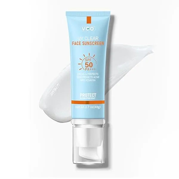 VGO Face Sunscreen SPF 50, Hydrating Sun Essence Leaves No Sticky Feeling Travel Size Sunscreen Against UVA and UVB Rays