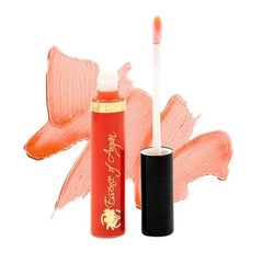Essence Of Argan Lip Gloss with Moroccan Argan Oil to Moisturize and Plump your Lips – Lip Care to Eliminate Dryness - Cherry Rose Matte Effect 0.25oz