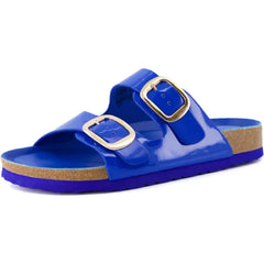 CUSHIONAIRE Lang Slip On Cork Footbed Womens Sandals - Comfortable Slides with Adjustable Buckle Flat Sandals for Women 2025