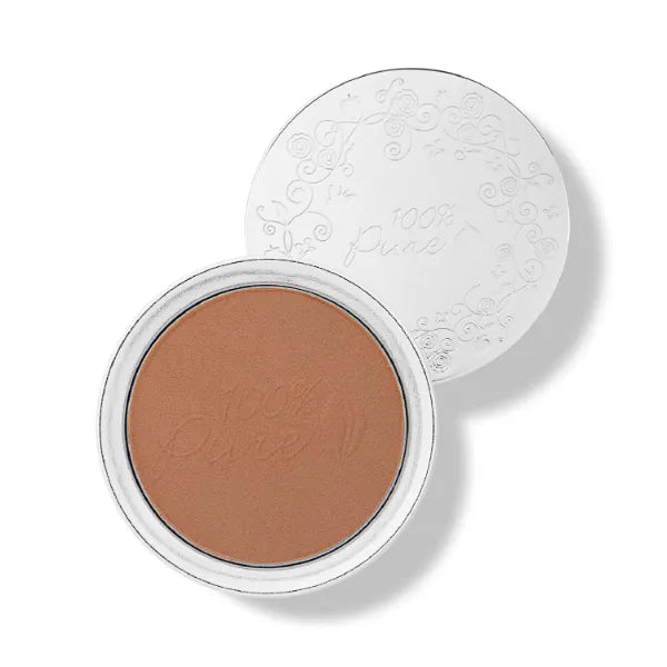 100% PURE Powder Foundation Matte Finish Face Makeup - Oil Absorbing Pressed Poreless Concealer - Vegan Fruit Pigmented Mousse Color - 0.32 Oz