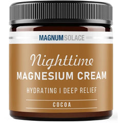 Magnum Solace Magnesium Lotion Nighttime Magnesium Cream Apply to Legs, Arms or Chest Topical Magnesium Chloride USA Made and Safe for Kids