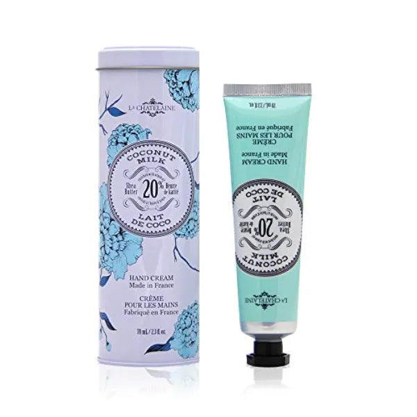 La Chatelaine Shea Butter Hand Cream, Made in France, Natural and Organic Ingredients, 70ml / 2.3 oz, Gift Tin
