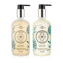 La Chatelaine Hand Wash & Lotion Set | Sulfate Free | Frosted Glass Bottles | Nourishing Shea Butter Formula | Natural and Organic | Made in France | 2 x 8.1 oz