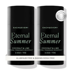 Each & Every Aluminum Free Deodorant for Women & Men - All Natural Deodorant for Sensitive Skin, EWG Verified - Clean, Baking Soda-Free, Plant-Based Fragrance - 2.5oz (2 Pack)