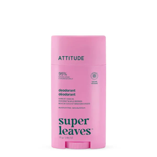 ATTITUDE Aluminum Free Deodorant, Natural Origin Ingredients, EWG Verified, Odor Control With Baking Soda, Twist & Glide, Dermatologically Tested, Vegan - 2.64 Oz