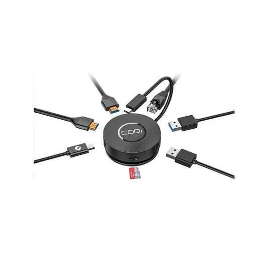 Codi 7 Port Mini USB-C Docking Station (A01058) - Black