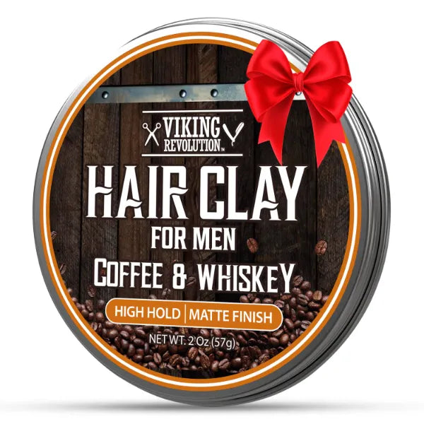 Viking Revolution Hair Clay for Men - Matte Finish, Texturizing Clay Pomade for Men with Jojoba Oil and Vitamin E - Effortless Hair Styling Cream - Strong Hold, Natural Finish (2 oz)