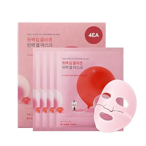ROUND LAB Camellia Collagen Mask, 30min Hydrogel Mask, Quick Hydration, Firming&Pore Minimizing, For sensitive skin, Micro molecule collagen, Facial Mask
