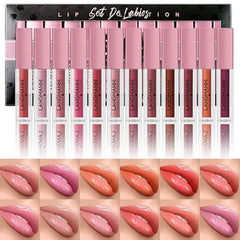 LANGMANNI 12Pcs Lip gloss Collection Makeup Set, Shiny Smooth Soft Liquid Lip Glosses Lip Stain With Rich Varied Colors For Girls And Women Makeup
