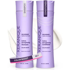 Keranique Volumizing Shampoo and Conditioner Set for Hair Repair and Growth with Biotin and Keratin for Women, Thinning Hair Formula, 8 Fl Oz Each
