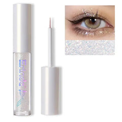 Erinde Liquid Glitter Eyeshadow Eyeliner, Metallic Shimmer Glitter Eyeshadow Liner, High Pigment Colored Eyeliner, Waterproof Long Lasting Sparkle Christmas Eye Makeup for Women