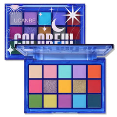 UCANBE 15 Color Eyeshadow Palette Collection – Vibrant Neon, Smoky & Neutral Shades – Highly Pigmented Matte, Shimmer & Glitter Finishes