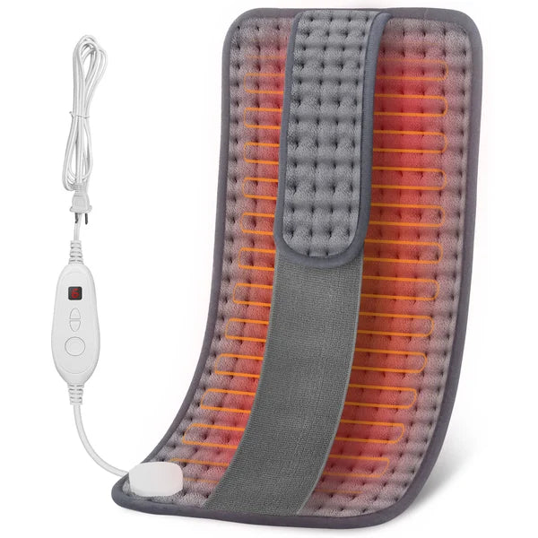 Comfier Electric Heating Pads 12'' X 24'', Heated Back Wrap with Strap, 6 Heat Settings & Auto Shut Off – Gray