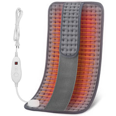 Comfier Electric Heating Pads 12'' X 24'', Heated Back Wrap with Strap, 6 Heat Settings & Auto Shut Off – Gray