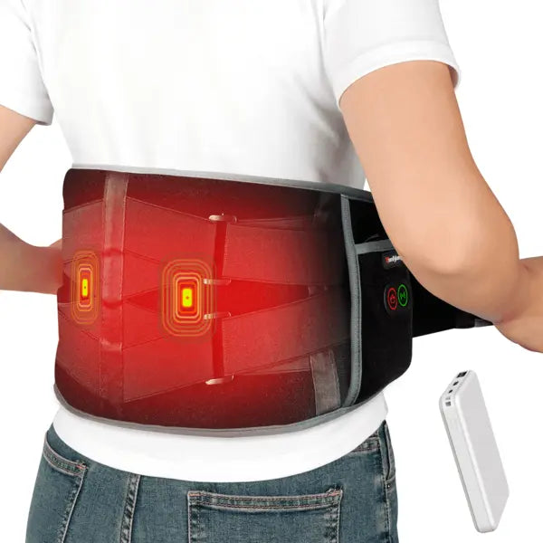 Comfytemp Cordless Heating Pad for Back Pain Relief - Battery Powered Waist Belt with Massage