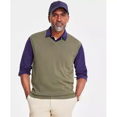 Club Room Men's Solid V-Neck Sweater Vest