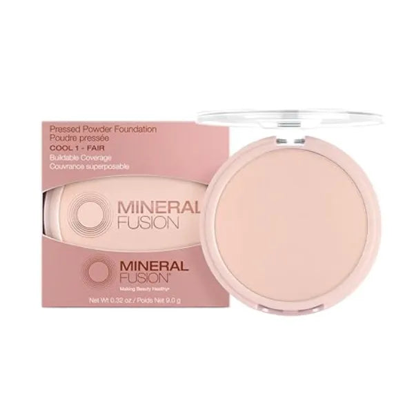 Mineral Fusion Pressed Powder Foundation, Fair Skin Age Defying Foundation Makeup with Matte Finish, 0.32 Oz