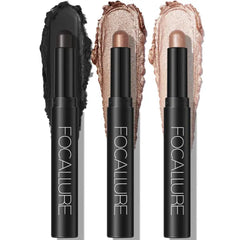 FOCALLURE 3 Pcs Cream Eyeshadow Sticks, Shimmer Eyeshadow Pencil Crayons, High Pigmented Crease-proof Eye Shadow Brightener Sets, Long Lasting Eye Shadow Highlighter
