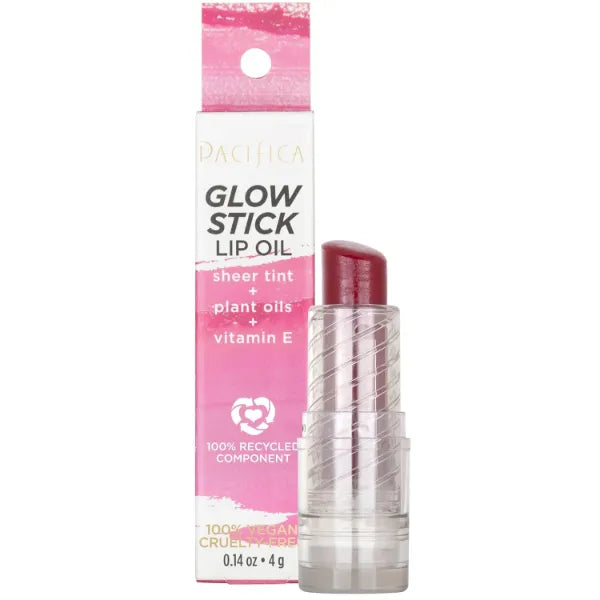 Pacifica Lipstick Oil – Glow Stick Lip Tint Oil - Hydrating Tinted Lip Balm with Vitamin E for Moisturized Lips, Sheer Tint & Natural Gloss, Vegan & Cruelty-Free