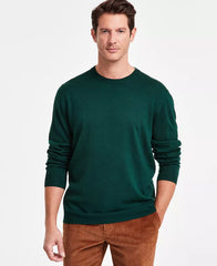 Men's Solid Crew Neck Merino Wool Blend Sweater