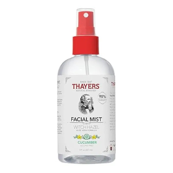 Thayers Alcohol-Free Witch Hazel Facial Mist Toner with Aloe Vera, Cucumber, Lavendar , Rose Petal &  Unscented Soothing and Hydrating, For All Skin Types, 8 oz