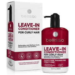 BELLISSO Sulfate & Paraben Free Conditioner with Biotin, Argan, Keratin & Tea Tree Oil – Deep Moisturizing, Anti Frizz & Anti Dandruff Treatment for Dry, Damaged, Color Treated & Curly Hair – For Women & Men