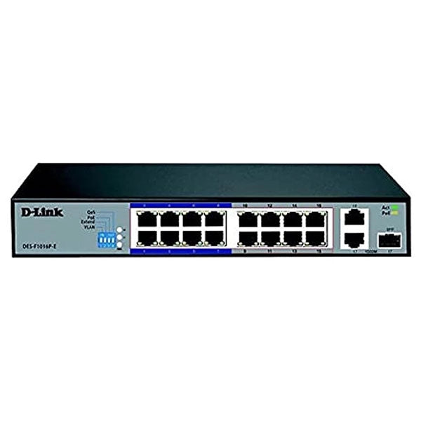 D-Link Gigabit Unmanaged POE Switch 16-Port with 2 SFP ports 250 watts