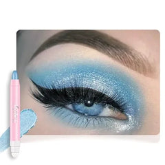 FeiCuiYun Monochrome Cream Glitter Shimmer Eye Shadow Stick Palette makeup 2 in 1 Eyeshadow & Eyeliner Pencil for Women Waterproof, Sombras Para Ojos