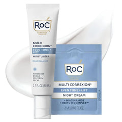 RoC Multi Correxion 5-in-1 Anti-Aging Face, Neck & Chest Cream – Restoring Night Cream with Hexinol + Daily 5 in 1 Facial Moisturizer with Broad Spectrum SPF 30 & Shea Butter for Wrinkle Reduction, Firming & Hydration - 1.7 oz