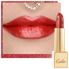 Oulac Lipstick for Women with Metallic 3D Shine Lightweight Hydrating Formula, High Impact Lip Color, Vegan Beauty, Full Coverage Lip Makeup