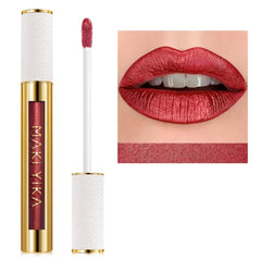 MAKI YIKA Metallic Pink Lipstick Long Lasting Hot Pink Lipsticks for Women, High Shine Glitter Lipstick No Smudge Transferproof Liquid Lip Gloss