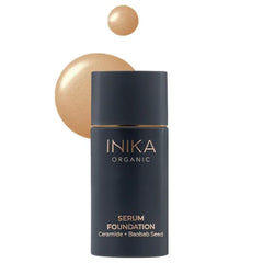 INIKA Organic Serum Foundation | Vegan, Buildable Coverage, Weightless Second Skin Feel, Transfer Proof with Skincare Ingredients in Sustainable Packaging