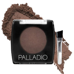 Palladio Brow Powder for Eyebrows, Soft and Natural Eyebrow Powder with Jojoba Oil & Shea Butter, Helps Enhance & Define Brows, Compact Size for Purse or Travel, Includes Applicator Brush