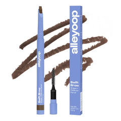 ALLEYOOP Swift Eyebrow All-In-1 Brow Definer with Built-In Sharpener & Spoolie Brush, Water & Smudge Resistant and Eyebrow Pencil for Women, Natural Matte Finish, Vegan, Cruelty-Free