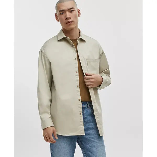 Mode of One Men's Relaxed-Fit Button-Down Twill Shirt