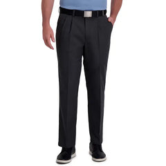 Haggar Men Performance Flex Classic Fit Pleat Front Pant