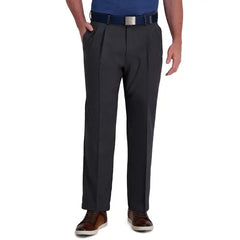 Haggar Men Performance Flex Classic Fit Pleat Front Pant