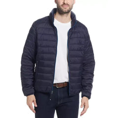 Men's Packable Neck Pillow Zip-Front Quilted Jacket