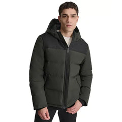 Men's Mixed-Media Puffer Coat, Created for Macy's