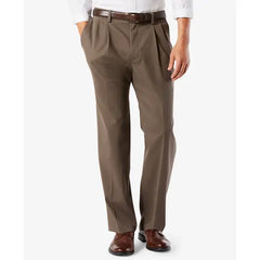 Dockers Men's Easy Classic Pleated Fit Khaki Stretch Pants