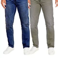 Blu Rock Men's Flex Stretch Slim Straight Jeans, Pack of 2