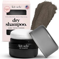 Kitsch Dry Shampoo Powder with Rice Protein – Unscented, Volumizing, No White Cast, Non-Aerosol, Organic & Paraben-Free, for Dark & Light Hair, Women & Men, Travel Size 8g