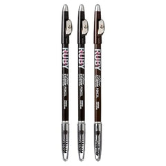 Ruby Kisses GoBrow Eyebrow Pencil, Sharpenable, Longwear, Long Lasting Eyebrow Wooden Pencil for Natural-Looking Brows 3 PACK