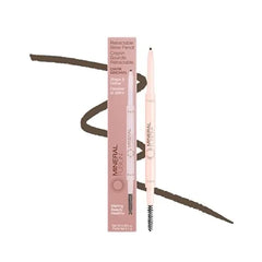 Mineral Fusion Retractable Brow Pencil - Shape & Define Eyebrow with Blending Spoolie Brush - Velvety Smooth & Natural Eye Makeup - Long-Lasting Color