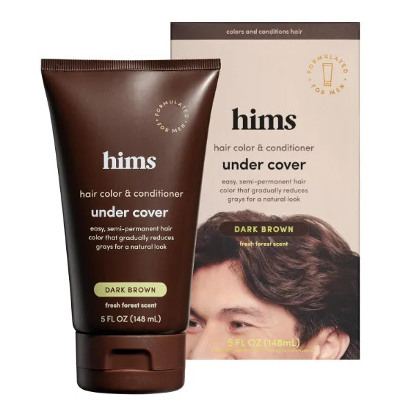 hims Under Cover Color & Conditioner for Men - Semi Permanent, Moisturizes, Blends Grays, Fresh Forest Scent - 5 fl oz