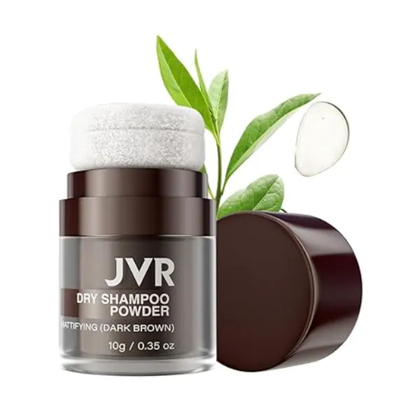 JVR Dry Shampoo Powder Absorbs Oil in Hair, Volumizing, Dry Shampoo for Women & Men, Freshens Hair, Mattifying Root Boost with Tea Extract, Non Aerosol for Oily Hair