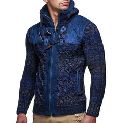 Leif Nelson Men's Cable Knit Hooded Cardigan Jacket
