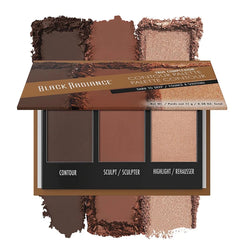 Black Radiance True Complexion Contour Palette – Light to Medium, Medium to Dark & Dark to Deep Shades | 3-Shade Sculpt, Highlight & Define Kit | 0.38 oz